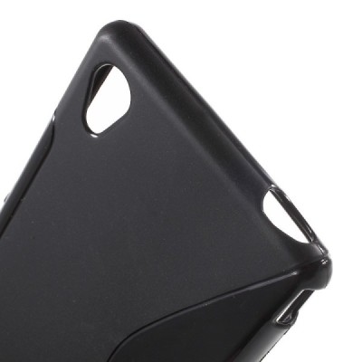 Sony Xperia M4 Aqua kieto silikono TPU juodas dėklas - nugarėlė / Priedai.lt