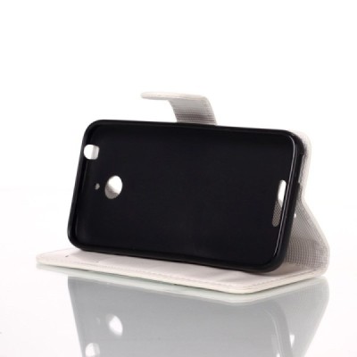 HTC Desire 510 atverčiamas smėlio (dramblio kaulo) odinis dėklas - piniginė / Priedai.lt