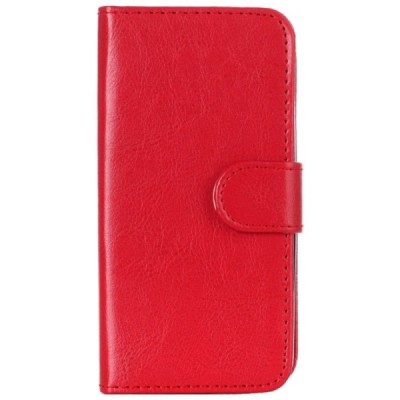HTC Desire 510 atverčiamas raudonas odinis dėklas - piniginė / Priedai.lt