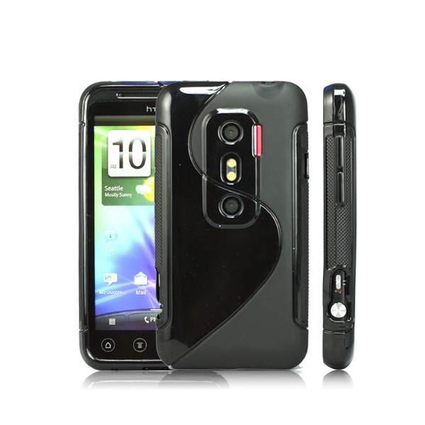 Cieta silikona futrālis - melns (Evo 3D)