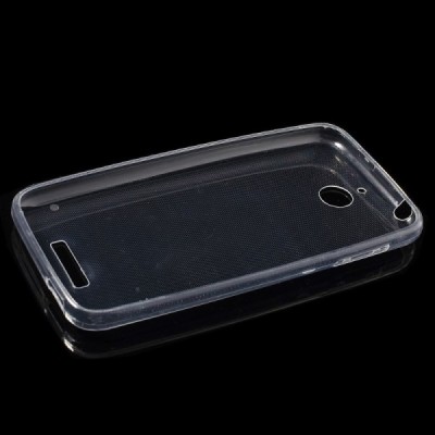 HTC Desire 510 skaidrus (permatomas) kieto silikono TPU ploniausias pasaulyje bespalvis dėklas / Priedai.lt