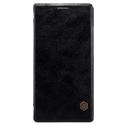 Greznais „Nillkin“ Qin sērijas ādas atvērams melns Huawei P8 maciņš / Vacins.lv
