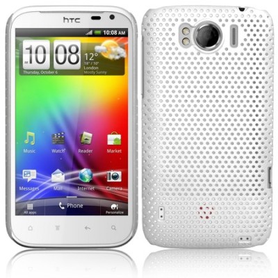 Tinklelio formos HTC Sensation XL baltas dėklas / Priedai.lt