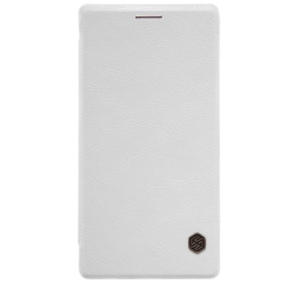 Prabangus „Nillkin“ Qin serijos baltas odinis atverčiamas Huawei P8 dėklas / Priedai.lt