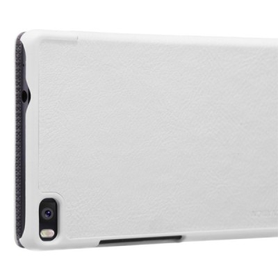 Prabangus „Nillkin“ Qin serijos baltas odinis atverčiamas Huawei P8 dėklas / Priedai.lt