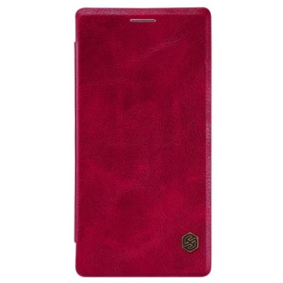 Prabangus „Nillkin“ Qin serijos raudonas odinis atverčiamas Huawei P8 dėklas / Priedai.lt