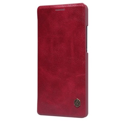Prabangus „Nillkin“ Qin serijos raudonas odinis atverčiamas Huawei P8 dėklas / Priedai.lt