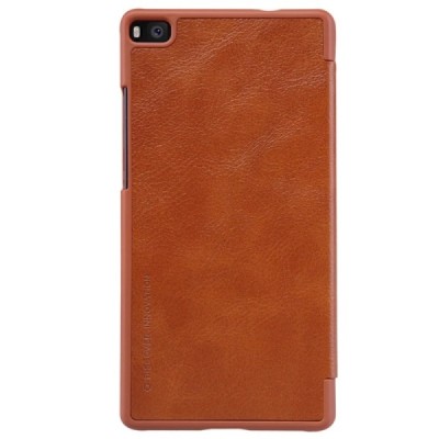 Prabangus „Nillkin“ Qin serijos rudas odinis atverčiamas Huawei P8 dėklas / Priedai.lt