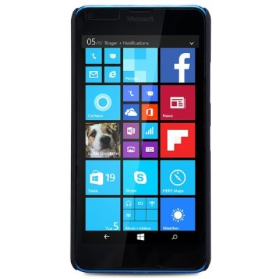 Microsoft Lumia 640 Nillkin Frosted Shield melns plastmasas apvalks + ekrāna aizsargplēve / Vacins.lv