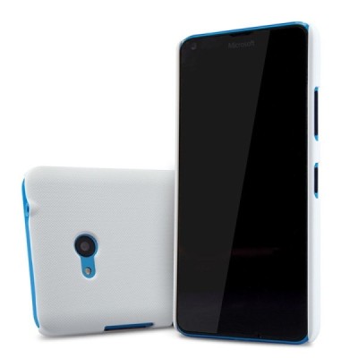 Microsoft Lumia 640 Nillkin Frosted Shield balts plastmasas apvalks + ekrāna aizsargplēve / Vacins.lv