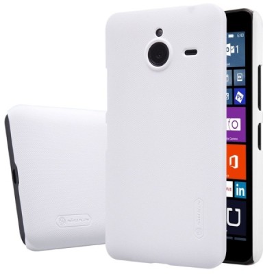 Microsoft Lumia 640 XL Nillkin Frosted Shield balts plastmasas apvalks + ekrāna aizsargplēve / Vacins.lv