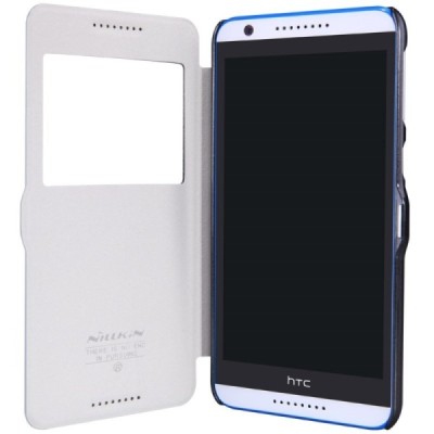 HTC Desire 820 juodas odinis atverčiamas Nillkin Fresh dėklas / Priedai.lt