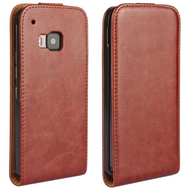 Klasikinis atverčiamas dėklas - rudas (One M9)