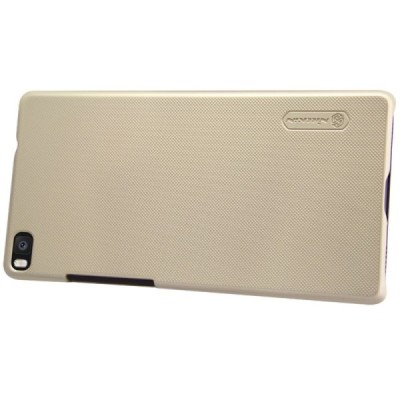 Huawei P8 Nillkin Frosted Shield zelta plastmasas apvalks + ekrāna aizsargplēve / Vacins.lv