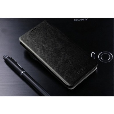 Meizu m1 note „Mofi“ Rui sērijas melns ādas atvērams maciņš / Vacins.lv