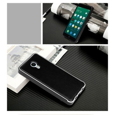 „Mofi“ metal melns ādas Meizu m1 note apvalks / Vacins.lv