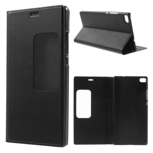 „Smart Window“ atvēramais maciņš - melns (P8)