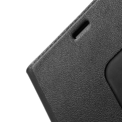 Huawei P8 melns atvēramais Smart Window ādas maciņš / Vacins.lv