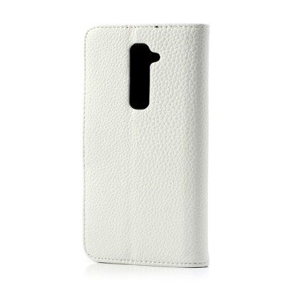 LG G2 atvēramais balts ādas Lychee futrālis - maciņš / Vacins.lv