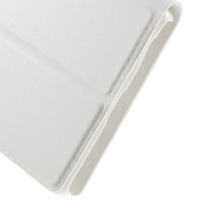 Huawei P8 baltas odinis atverčiamas „Smart Window“ dėklas su langeliu / Priedai.lt