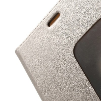 Huawei P8 auksinis odinis atverčiamas „Smart Window“ dėklas su langeliu / Priedai.lt