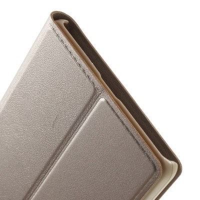 Huawei P8 auksinis odinis atverčiamas „Smart Window“ dėklas su langeliu / Priedai.lt