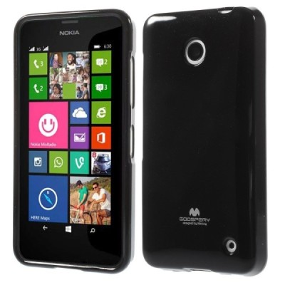 Nokia Lumia 630 (635) juodas Mercury kieto silikono (TPU) dėklas / Priedai.lt