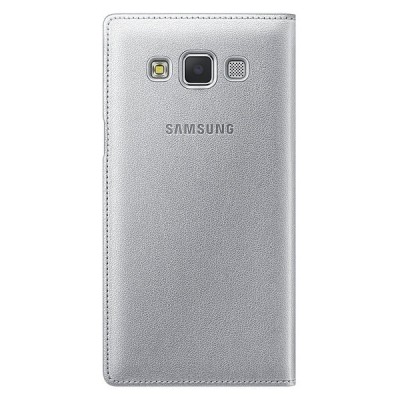 Samsung Galaxy A5 S View Cover atvērams sudrabs ādas maciņš / Vacins.lv