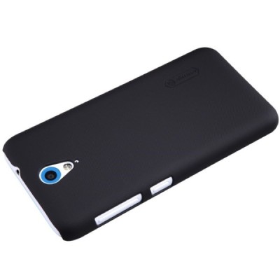 HTC Desire 620 Nillkin Frosted Shield melns plastmasas apvalks + ekrāna aizsargplēve / Vacins.lv