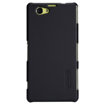 Sony Xperia Z1 Compact Nillkin Frosted Shield juodas plastikinis dėklas + apsauginė ekrano plėvelė / Priedai.lt
