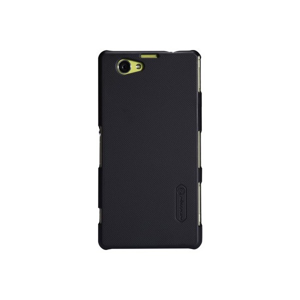 „Nillkin“ Frosted Shield dėklas - juodas + apsauginė ekrano plėvelė (Xperia Z1 Compact)