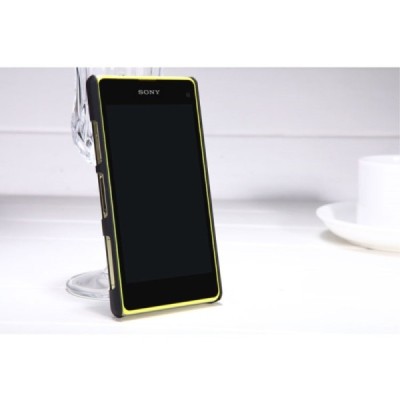 Sony Xperia Z1 Compact Nillkin Frosted Shield juodas plastikinis dėklas + apsauginė ekrano plėvelė / Priedai.lt