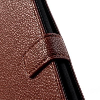 LG G2 atvēramais brūns ādas Lychee futrālis - maciņš / Vacins.lv