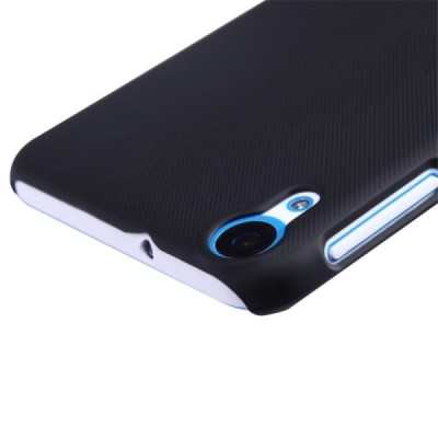 HTC Desire 820 Nillkin Frosted Shield melns plastmasas apvalks + ekrāna aizsargplēve / Vacins.lv