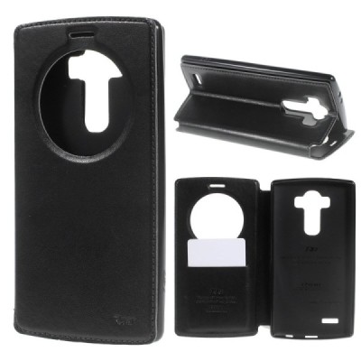 Roar Noble atverčiamas LG G4 H815 juodas odinis dėklas / Priedai.lt