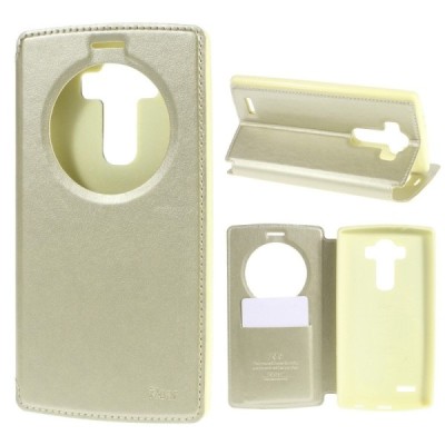 Roar Noble atverčiamas LG G4 H815 auksinis odinis dėklas / Priedai.lt