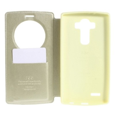 Roar Noble atverčiamas LG G4 H815 auksinis odinis dėklas / Priedai.lt