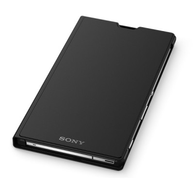 Oficiāls Sony Xperia T3 Style Cover Stand melns atvērams maciņš SCR16 / Vacins.lv