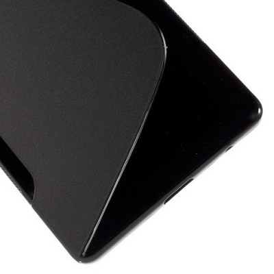 Huawei P8 cieta silikona (TPU) melns apvalks / vacins.lv