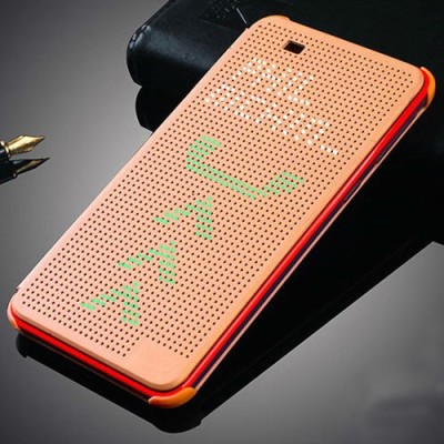 HTC Desire 820 Smart Dot View atvērams zelta maciņš / Vacins.lv