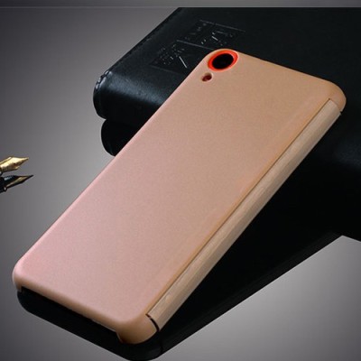 HTC Desire 820 Smart Dot View atvērams zelta maciņš / Vacins.lv