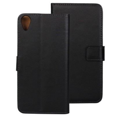 HTC Desire 820 atvēramais ādas melns maciņš (maks) / Vacins.lv