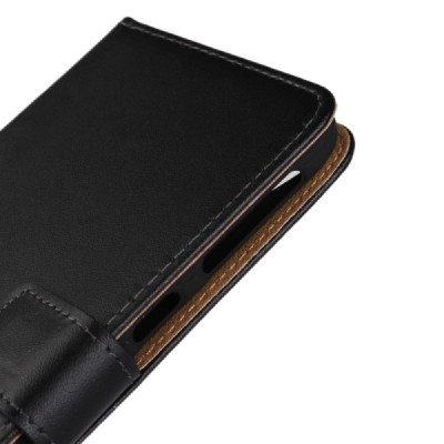 HTC Desire 820 atvēramais ādas melns maciņš (maks) / Vacins.lv