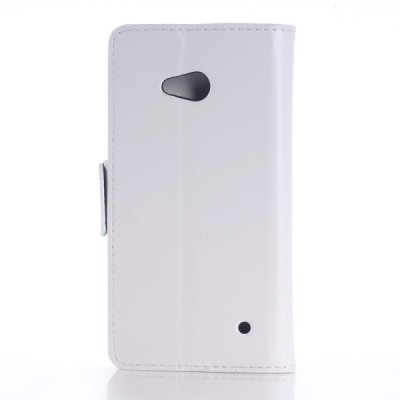 Microsoft Lumia 640 atvēramais ādas balts maciņš (maks) / Vacins.lv