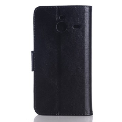 Microsoft Lumia 640 XL atverčiamas juodas odinis dėklas - piniginė / Priedai.lt