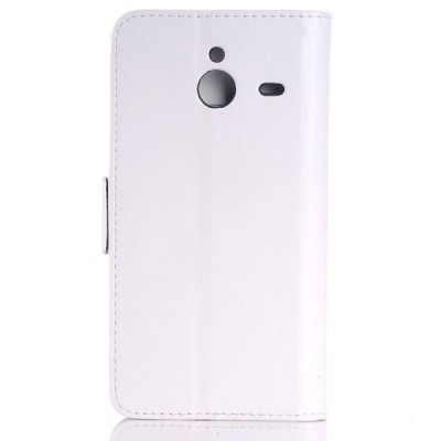 Microsoft Lumia 640 XL atvēramais ādas balts maciņš (maks) / Vacins.lv