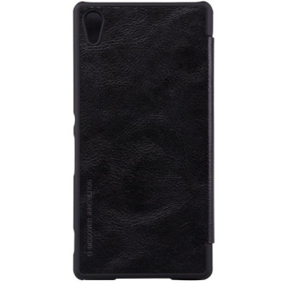 Greznais „Nillkin“ Qin sērijas ādas atvērams melns Sony Xperia Z3+ Plius maciņš / Vacins.lv