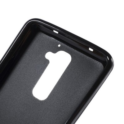 LG G2 Jelly Case melns cieta silikona (TPU) futrālis / Vacins.lv