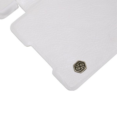 Prabangus „Nillkin“ Qin serijos baltas odinis atverčiamas Sony Xperia Z3+ Plius dėklas / Priedai.lt