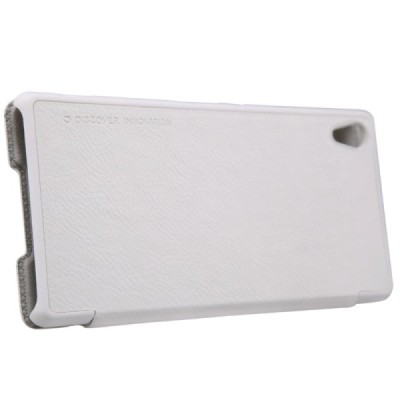 Prabangus „Nillkin“ Qin serijos baltas odinis atverčiamas Sony Xperia Z3+ Plius dėklas / Priedai.lt